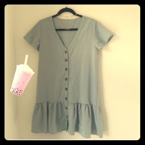 Flutter sleeve ruffle hem dress